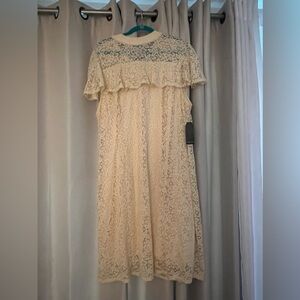 New Lace off white lined dress